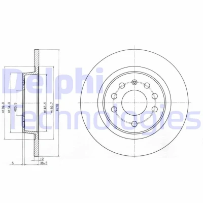 Bild av Bromsskiva DELPHI BG3731C