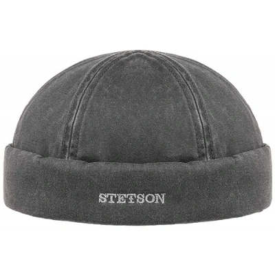 Bild av Stetson Old Cotton vinter Dockermössa Herrar vintermössa mössa med uppvik, Docker, foder, Sluten på baksidan, foder höst L (58 59 cm) svart