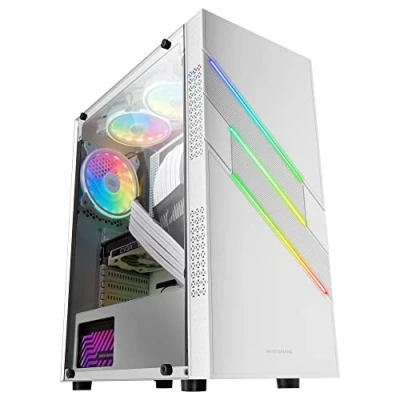 Bild av Mars Gaming MC U3 vit, PC ATX XL hölje, Front Triple ARGB, 12 cm fläkt, härdat glasfönster, MCU3 W