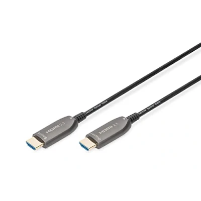 Bild av DIGITUS HDMI AOC Hybrid fiberoptisk kabel 2.1 8k/60Hz UHD II Ethernet kanal HDR eARC HDCP 2.2 guldpläterade kontakter 10m svart