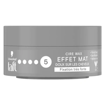 Bild av Schwarzkopf Taft vax hårvax för män matt effekt 5 stark fastsättning skyddar håret från uttorkning lång hållbarhet 24 timmars frisör hår frisyr 75 ml