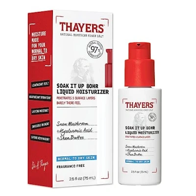 Bild av Thayers Your Skin 80HR Flytande Moisturizer Ansiktskräm med hyaluronsyra och snösvamp Dermatologiskt testad hudvård för normal torr hud 75 ml