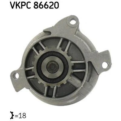 Bild av SKF VKPC 86620 Pompe à eau 18 Tôle d&#039;acier pour transmission par courroie de distribution VOLVO: 850 Break, V70 2, 940 II Break