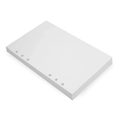 Bild av A5 6 Ringpärm Planner Inlägg 21X14,2 Cm Tjock Krämfärgad Lösblad Papperspåfyllning Kompatibel Med Filofax, Hål, 100 Ark, 200 Tomma Sidor