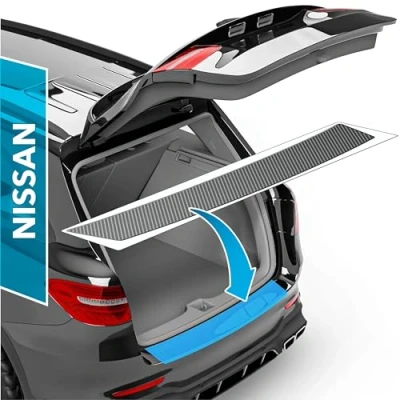 Bild av uProtect stötfångar skyddsfilm för Nissan Juke 2 (II) I 2019 2024 Stötfångarskydd, bil, lasttröskel, repskydd, lackskyddsfolie svart kolfiberlook