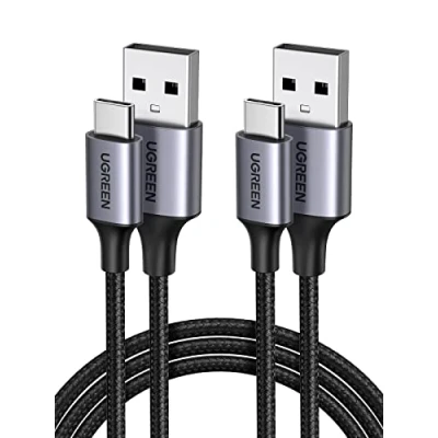 Bild av UGREEN USB C till A Kabel 2Packs Snabbladdningskabel Stöder QCh 3.0 Kompatibel med Galaxy S22, Redmi Note 9, Huawei P40 etc. (1M)