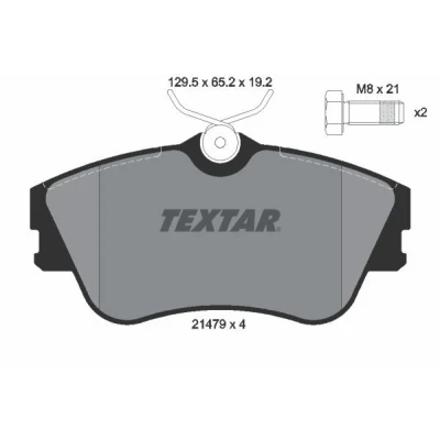 Bild av TEXTAR 2147902 Jeu de plaquettes frein non préparé pour indicateur d&#039;usure avec vis d&#039;étrier VOLKSWAGEN: Transporter 4 Bus,