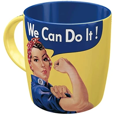 Bild av Nostalgic Art Kaffemugg i retrostil, We can do it Presentidé för diner älskare, av keramik, rolig vintagedesign med ordspråk, 330 ml, flerfärgad