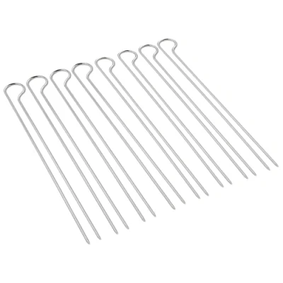 Bild av Weber Dubbla Spett Set (30 cm lång), 8 stycken, idealiskt för att fästa räkor, grönsaker eller kött, lätt vändning av maten på grillen, diskmaskinssäker Silver (6320)