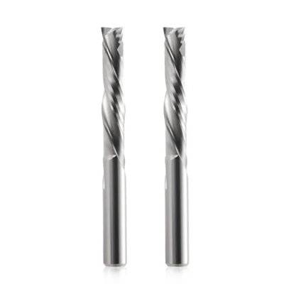 Bild av 6 mm skaftkompression CNC fräs skaftfräs 2 stycken, lödar spiralfräs 32 skärlängd Up&amp;Down Cut bit VHM spårfräs för trä, densitet bräda, spånskiva