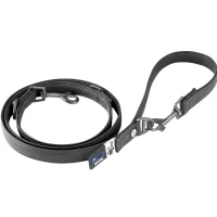 Bild av Apple Leather Adjustable Leash Justerbart Hundkoppel Black S