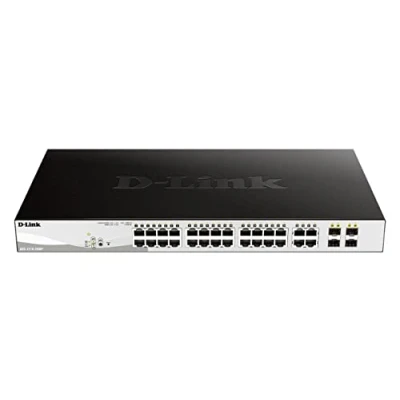 Bild av D Link DGS 1210 28MP Switch Administrerad 24 x 10/100/1000 (PoE+) + 4 Gigabit SFP skrivbordsmodell, rackmonterbar PoE+