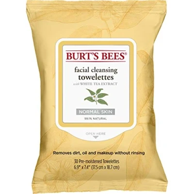 Bild av Burt&#039;s Bees Puryifying ansiktshanddukar med vitt te extrakt alla hudtyper, 30 stycken