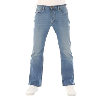 Bild av Lee herrjeans bootcut Denver byxor blå jeansbyxor män bomull stretch denim w30 w31 w32 w33 w34 w36 w38 w40 w42 w44, Skölj (Lss1sj363), 42W / 34L