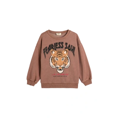 Bild av Koton Girls&#039;s Tiger tryckt sweat långärmad crew neck mjuk interiör sweatshirt, Brun (546), 9 10 �r