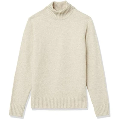 Bild av Amazon Essentials Men&#039;s Långärmad mjuk tröja med polokrage, Benvit, L