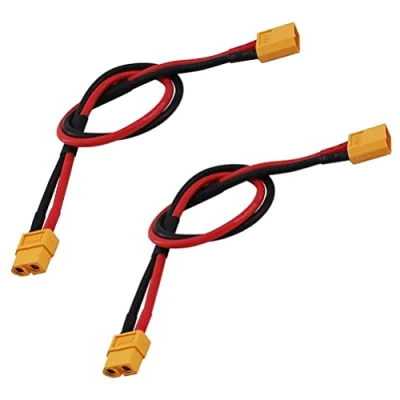 Bild av LinsyRC 2 pack XT60 förlängningskabel hane kontakt till hona adapter kabel med 30 cm 14 AWG silikontråd för RC LiPo batteri