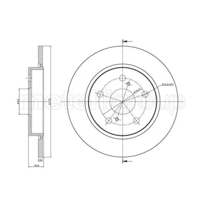 Bild av METELLI 23 1022C Disque de frein 270,0 10,0 5 62,0 plein peint TOYOTA: Auris portes, Break, Corolla X Berline