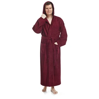 Bild av Badrock med huva för män extra lång, Storlek män: L long, unisex: XL Färg: Bordeaux