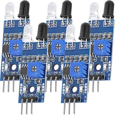 Bild av AZDelivery 5 x IR infraröd modul för hinderavkänning Avståndssensor kompatibel med Arduino och Raspberry Pi inklusive e book!