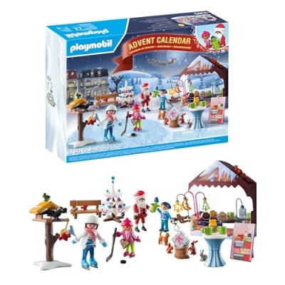 Bild av PLAYMOBIL Christmas 71472 adventskalender: resa till julmarknaden, 24 överraskningar, inklusive fyra figurer, adventskalender 2024, leksaker för pojkar och flickor från 4 år