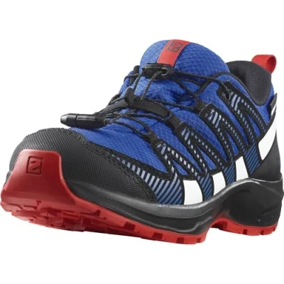 Bild av Salomon XA PRO V8 CSWP Unisex Hikingskor för barn, Storlek: 33, Lapis blue/black/fiery red Textil/syntet