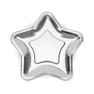Bild av Party Deco TPP11 018 CF 6 stjärntallrikar, silver