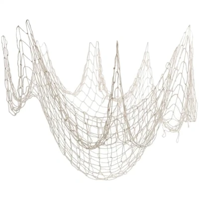 Bild av COM FOUR® 1x dekorativt fiskenät naturfärgat som väggdekoration och fotohållare fiskeredskap nät, fälla drivnät väggbeklädnad (1 st premium mesh)