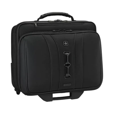 Bild av WENGER Legacy Black Series portfölj, laptopväska för rullning, vagn, bärbar dator upp till 15,6 tum, 29 l, kontor business uni skola, svart, 653631, Laptop Trolley