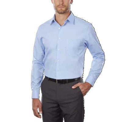 Bild av Van Heusen stor klädskjorta för män, hög passform, poplin, klassisk skjorta, Cameo blå