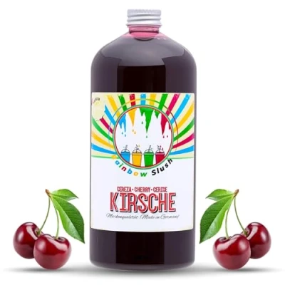 Bild av Rainbow Slush Sirap AZO GRATIS 1 Liter smaka körsbär Koncentrat till Slushy Maker is slushmaskiner ismaskiner drycker 1:5