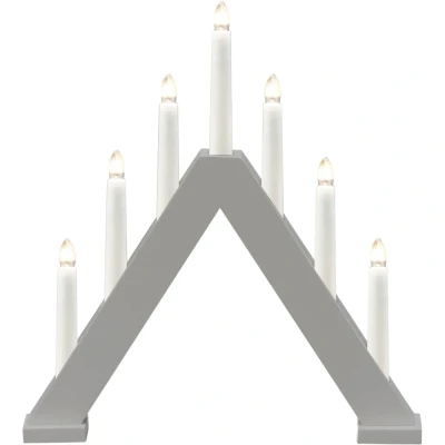 Bild av Konstsmide Christmas Ljusstake i trä, 7 lågor, höjd 34 cm grå