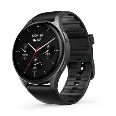 Bild av Hama Smartwatch 8900 med GPS, vattentät IP68, telefonfunktion (AMOLED Touch Display, röststyrning, sportlägen, sömnspårare, pulsmätare, WhatsApp, löparklocka, pulsklocka, träningsklocka) svart,