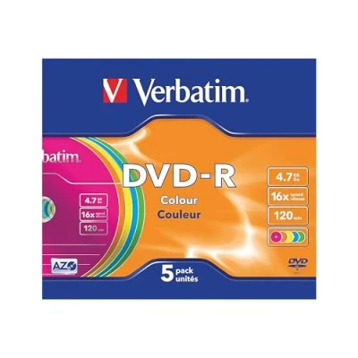 Bild av Verbatim 43557 DVD R 16x icke utskrivbart smalt fodral (paket med 5), 1