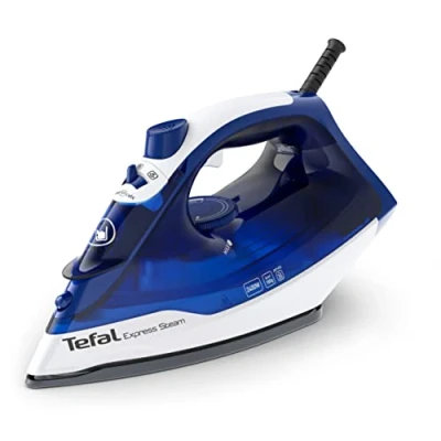 Bild av Tefal FV2838 Express Steam Ångstrykjärn 2400 watt Ångpuff: 180 g/min. 270 ml kapacitet snabb uppvärmning och effektiv strykning keramisk sula droppstopp blå