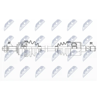 Bild av NTY NPW PL 041 Arbre de transmission Essieu avant gauche, 576 boîte vitesses manuelle OPEL: Corsa E 3/5 portes