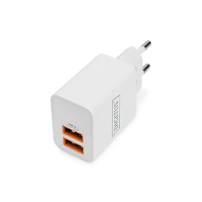 Bild av DIGITUS Universal laddare 15,5 W 2 Port USB A Strömförsörjning för iPhone, iPad, Samsung Galaxy, Pixel, Xiaomi, Motorola, Huawei, Sony, LG, HTC Vit