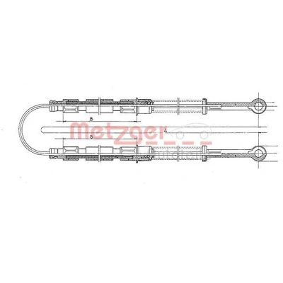 Bild av METZGER 12.102E Câble De Frein arrière 2668, 1012/1012 à tambour COFLE FIAT: Panda I 3/5 portes