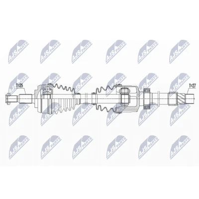 Bild av NTY NPW RE 167 Arbre de transmission 1. Essieu avant à droite 1005 84 Boîte automatique RENAULT: Megane 4