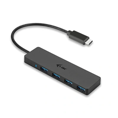 Bild av i tec USB C Slim Passive HUB 4 port utan nätadapter, 4x 3.0 för anslutning av A enheter till den nya anslutningen, kompatibel med Thunderbolt 3, Windows, Mac OS, Android, Chrome