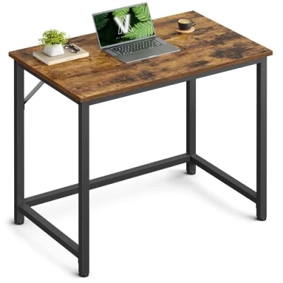 Bild av VASAGLE Skrivbord, datorbord, litet kontorsbord, 80 x 50 75 cm, studie, hemmakontor, enkel montering, stål, industriell design, rustik brun och svart LWD038B01