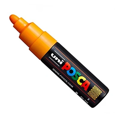 Bild av Uni POSCA PC 7M färgpennor konstpennor stor kulspets 4,55,5 mm 15 färger ny för 2017 ljusgul