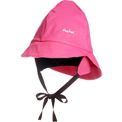 Bild av Playshoes Unisex barn regnmössa fodrad vind och vattentät regnhatt regnkläder, rosa fleecefoder, 51