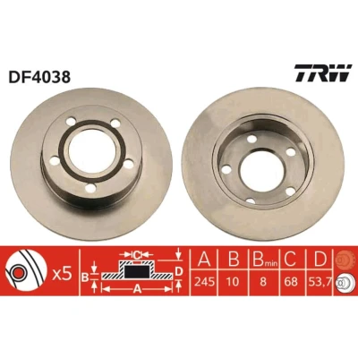 Bild av Bromsskiva TRW DF4038