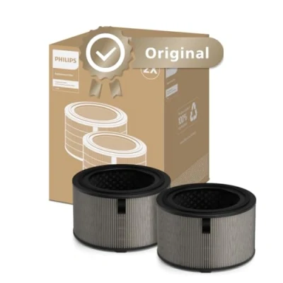Bild av Philips original ersättningsfilter för luftrenare i 3200 serien AC3210, AC3220 och AC3221, HEPA NanoProtect + aktivt kol, 12 månaders livstid, svart/vit (FY3200/30)