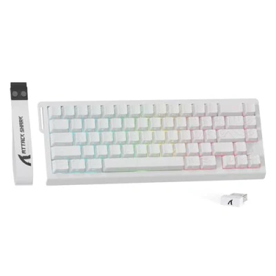 Bild av MAMBASNAKE X ATTACK SHARK X68PRO HE Trådlöst Gaming tangentbord 65% Rapid Trigger,BT/2.4G/Trådat,Magnetisk Omkopplare 0,01mm RT,8000Hz,Justerbar Aktiveringspunkt,5000mAh,RGB,för PC/Mac Vita Konturer