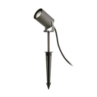 Bild av Deko Light Markspettspotlight Spiky, Ø 6 cm, grå, svängbar, IP65, GU10