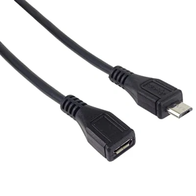 Bild av PremiumCord Micro USB förlängningskabel 3 m, B uttag till kontakt, 2.0 High Speed datakabel, 2 x skärmad, AWG28, färg svart, längd m