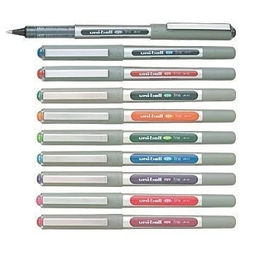 Bild av 10 färger penna uni ball Eye Fine, 0,4 mm medium, UB 157 UB157 set med sorterade, kulspetspenna, finpenna, sparkcykel, bläckpenna