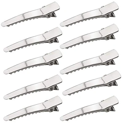 Bild av TRIXES Silvermetall alligator hårklämmor 50 st krokodilklämmor hår 45 mm tandklämmor för konst och hantverksprojekt gör det själv tillbehör hårnålar kvinnor flickor